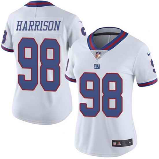 Nike Giants #98 Damon Harrison White Womens Stitched NFL Limited Rush Jersey